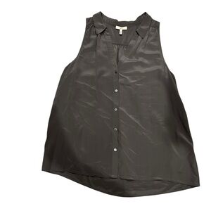 Joie 100% Silk Charcoal Sleeveless Blouse